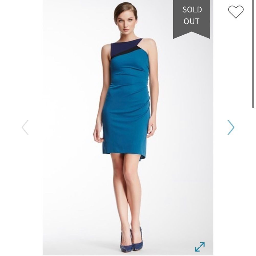 BCBG Max Azria Adair dress bright teal medium